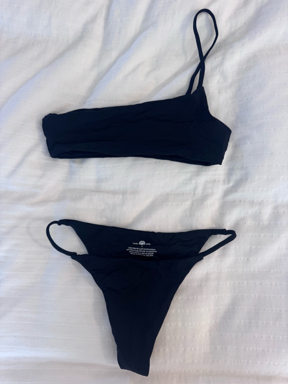 Black Asymmetric One-Shoulder Bikini Set